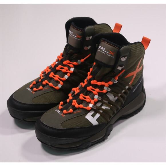 RLX Ralph Lauren X Abridge Ranger Hiking Boots Green Orange Men's US 9.5 - Picture 2 of 10